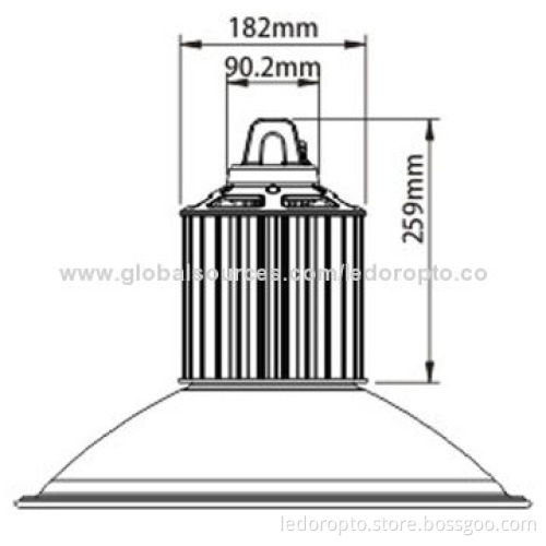 LED High Bay Light, GK150C, 150W with Aluminum Cooling Fins, 2,600-6,500KNew
